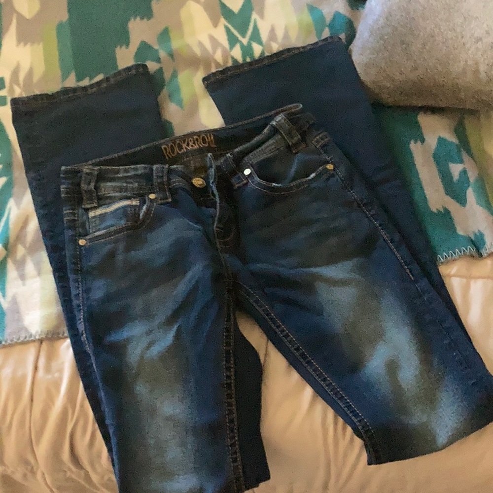 New rock and roll cowgirl low rise boot cut jeans